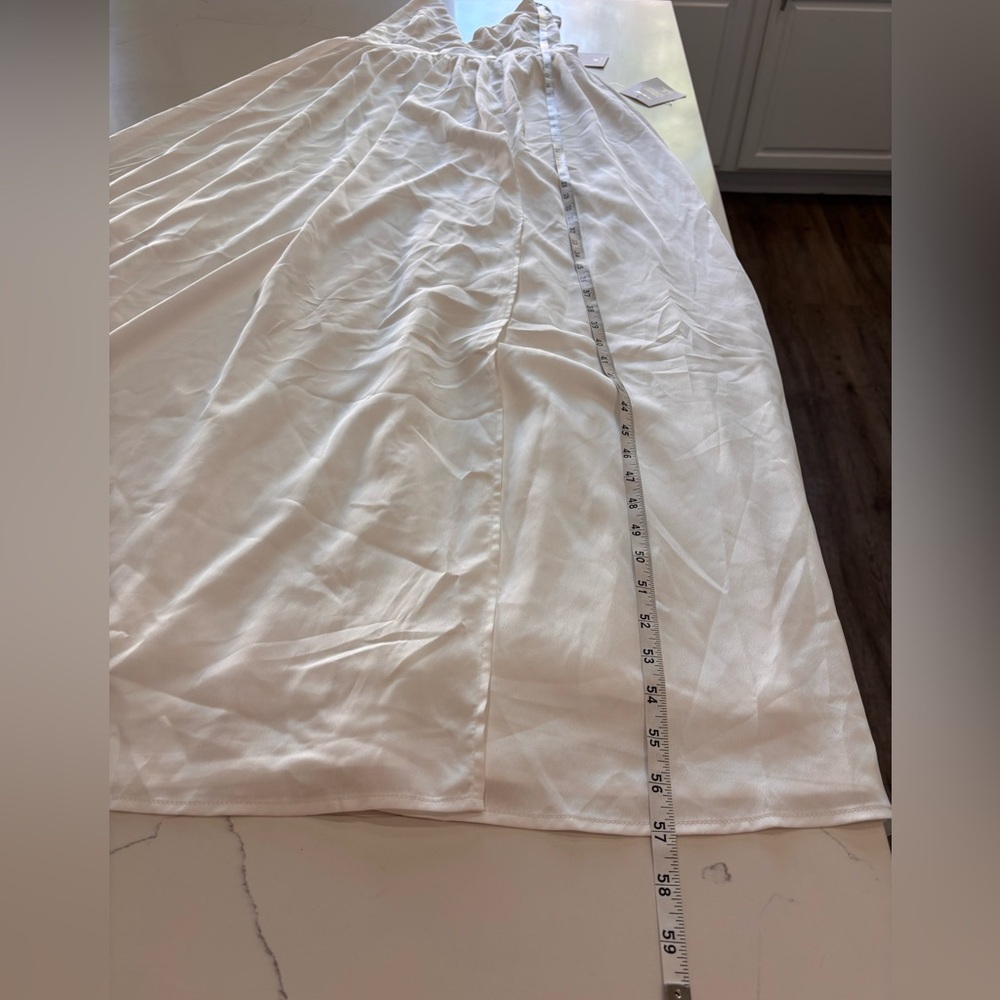 Lulus Elegant real love White satin Sleeveless Maxi Dress size S - Picture 13 of 16